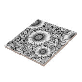 Schickes monochromes Blumenluxusmuster (7) Fliese (Seite)
