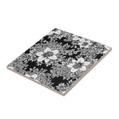 Schickes monochromes Blumenluxusmuster (8) Fliese (Seite)