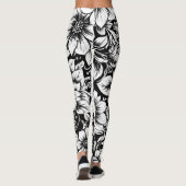 Schickes monochromes Blumenmuster im Luxus-Design Leggings (Rückseite)