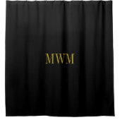 SCHICKES MONOGRAMM DER DUSCHEN-CURTAIN_ BLACK/GOLD DUSCHVORHANG (Vorderseite)