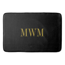 SCHICKES MONOGRAMM DES BAD-MAT_BLACK SOLID/GOLD