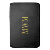 SCHICKES MONOGRAMM DES BAD-MAT_BLACK SOLID/GOLD BADEMATTE (Vorderseite Vertikal)