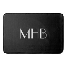 SCHICKES MONOGRAMM DES BAD-MAT_BLACK SOLID/WHITE