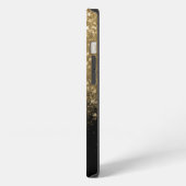 Schickes Monogramm Gold Glitter & Schwarz iPhone Hülle (Linke Seite)