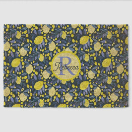 Schickes Monogramm Name Rustikal Zitrus Lemons Bla
