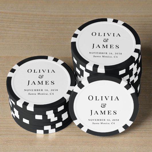 Schickes Monogramm zur Hochzeit Pokerchips