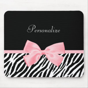Schickes Namenszebra-Druck-weich Girly hellrosa Mousepad