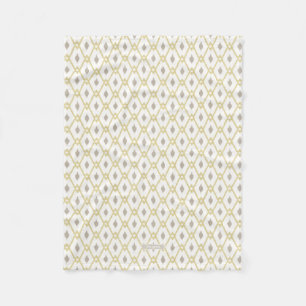 Schickes neutrales gelbes Taupe-Ikat-Diamantmuster Fleecedecke