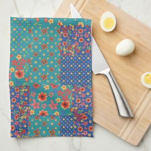 Schickes nostalgisches falsches Patchwork-Küchentu Küchentuch