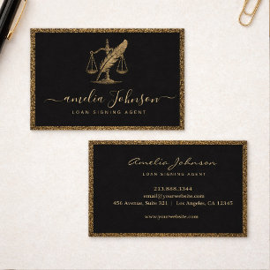 Schickes Notar-Kredit-Unterzeichnung Agent Black G Visitenkarte