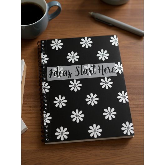 Schickes Notizbuch mit Gänseblümchen-Muster – Mini Notizblock