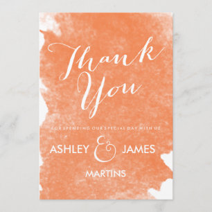 SCHICKES ORANGE AQUARELL DANKEN IHNEN KARTEN