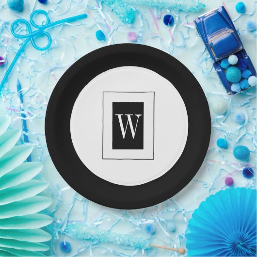 SCHICKES PAPIER PLATE_BLACK/WHITE PAPPTELLER (Party)