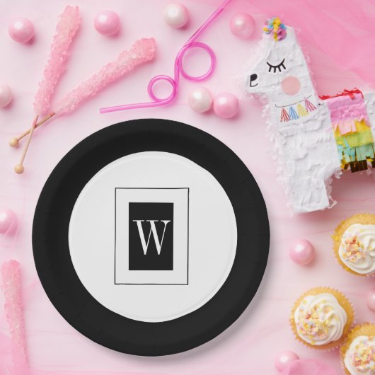 SCHICKES PAPIER PLATE_BLACK/WHITE PAPPTELLER (Party)