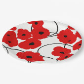 SCHICKES PAPIER PLATE_MODERN REDPOPPIES PAPPTELLER (Schrägansicht)
