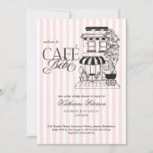 Schickes Pariser Café Bébé Französische Babyparty Einladung (Vorderseite)