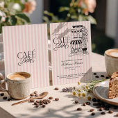 Schickes Pariser Café Bébé Französische Babyparty Einladung