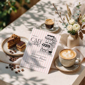 Schickes Pariser Café Bébé Französische Babyparty Einladung