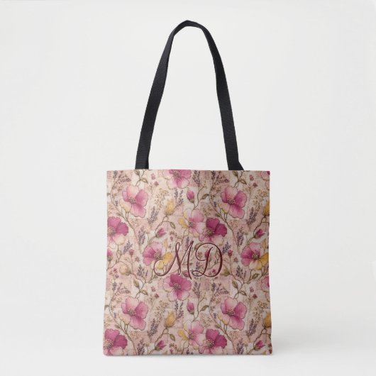 Schickes Pastell-Patchwork-Blumenmuster Tasche (Vorderseite)
