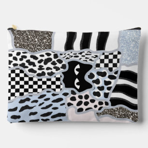 Schickes Patchwork Verdächtige Schwarze Katze Ging Zubehörtasche