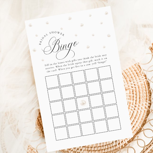 Schickes Perl-Brautabschied-Geschenk-Bingo-Spiel (Von Creator hochgeladen)