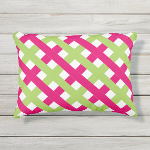SCHICKES PILLOW_60 GREEN/561 PINK-GITTER IM FREIEN KISSEN FÜR DRAUßEN