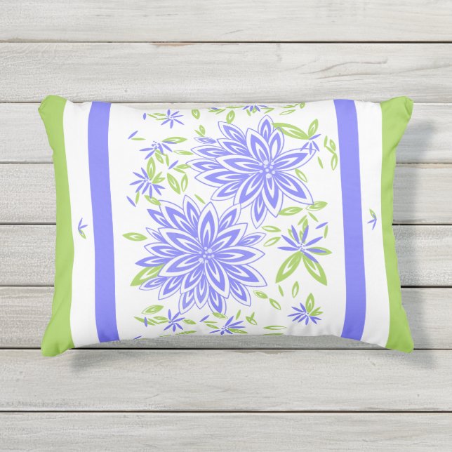 SCHICKES PILLOW_PRETTY SINGRÜN IM FREIENmit blumen Kissen Für Draußen (Vorderseite)