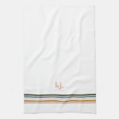 Schickes Retro-Streifen Monogramm Teetuch Geschirrtuch (Vertikal)