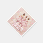 Schickes rosa Ballerina-Geburtstagsfeier Serviette (Ecke)