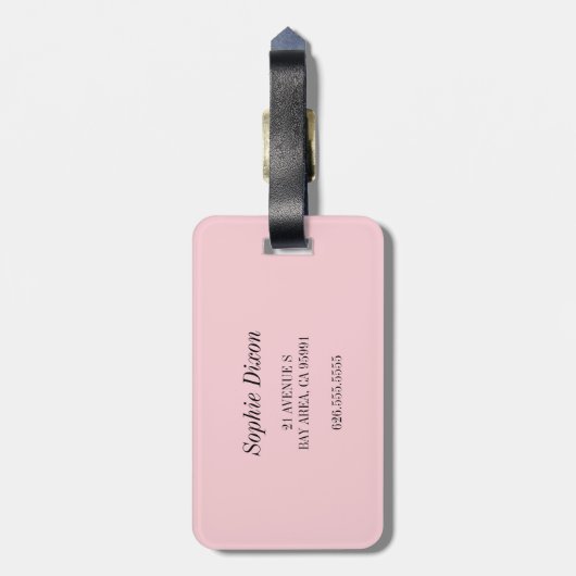 Schickes Rosa bin ich Outta hier Gepäckanhänger (Rückseite vertikal)