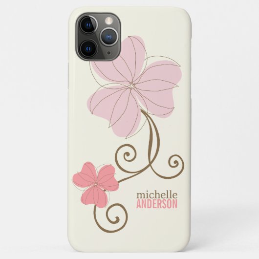 Schickes rosa Blumen Case-Mate iPhone Hülle (Rückseite)