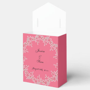 Schickes rosa Blumen- u. Perlen Wedding Geschenkschachtel