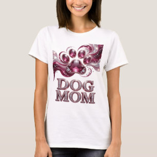 Schickes Rosa DOG MOM Zitat Design T-Shirt