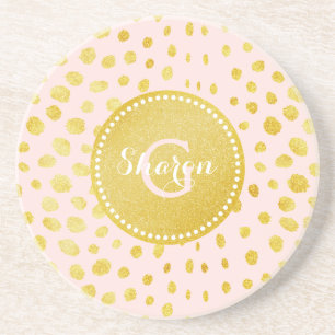 Schickes rosa falsches Gold-Glitter-Cheetah-Druck- Getränkeuntersetzer