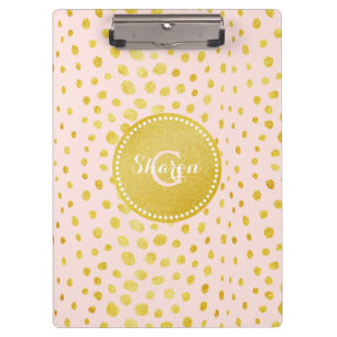 Schickes rosa falsches Gold-Glitter-Cheetah-Druck- Klemmbrett
