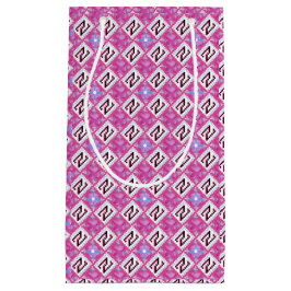 Schickes rosa geometrisches Alphabet Anfangsbuchst Kleine Geschenktüte