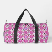 Schickes rosa geometrisches Alphabet N Initiale Duffle Bag (Rückseite)