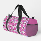 Schickes rosa geometrisches Alphabet N Initiale Duffle Bag (Rechte Ecke)