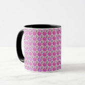Schickes rosa geometrisches Alphabet N Initiale Tasse (Vorderseite Links)