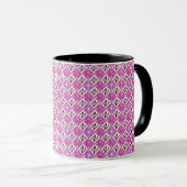 Schickes rosa geometrisches Alphabet N Initiale Tasse (VorderseiteRechts)