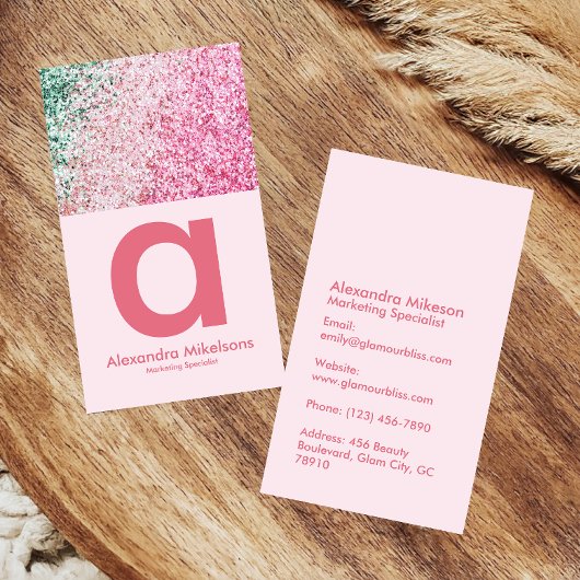 Schickes Rosa Glitter Ästhetik Visitenkarte