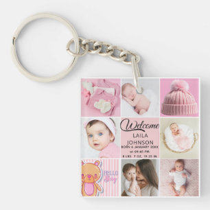 Schickes Rosa individuelles Namen und Baby-Mädchen Schlüsselanhänger