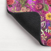 Schickes rosa-lila Wasserfarben-Botanik-Monogramm Mousepad (Ecke)