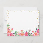 Schickes rosa mit Blumengold danken Ihnen zu Dankeskarte (Rückseite)