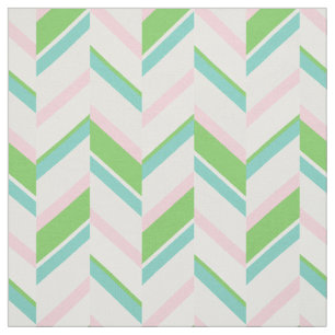 Schickes rosa und grünes geometrisches Chevron-Mus Stoff