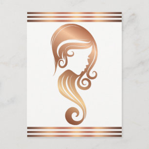Schickes Rose Gold Schönheits Mädchen Haar- und Ma Postkarte