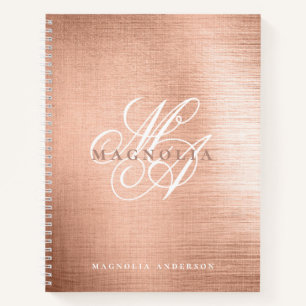 Schickes Roségold-Schriftmonogramm Notizblock