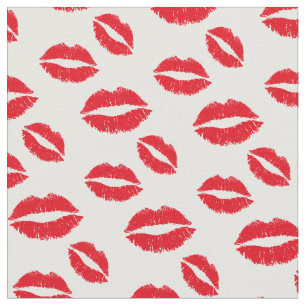 Schickes Rot küsst Lippenmuster Stoff