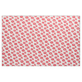 Schickes Rot küsst Lippenmuster Stoff (Fat Quarter (45,7 x 55,9 cm))