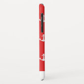 Schickes rotes Anker-Küstenmuster Case-Mate iPhone Hülle (Hinten/Links)